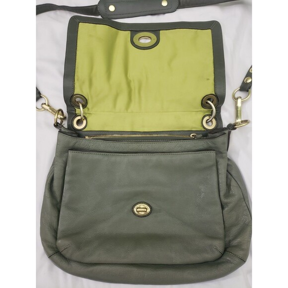 COACH Limited Edition Hamptons Flap Bag, 15400, Green Leather Shoulder Purse - Picture 10 of 16